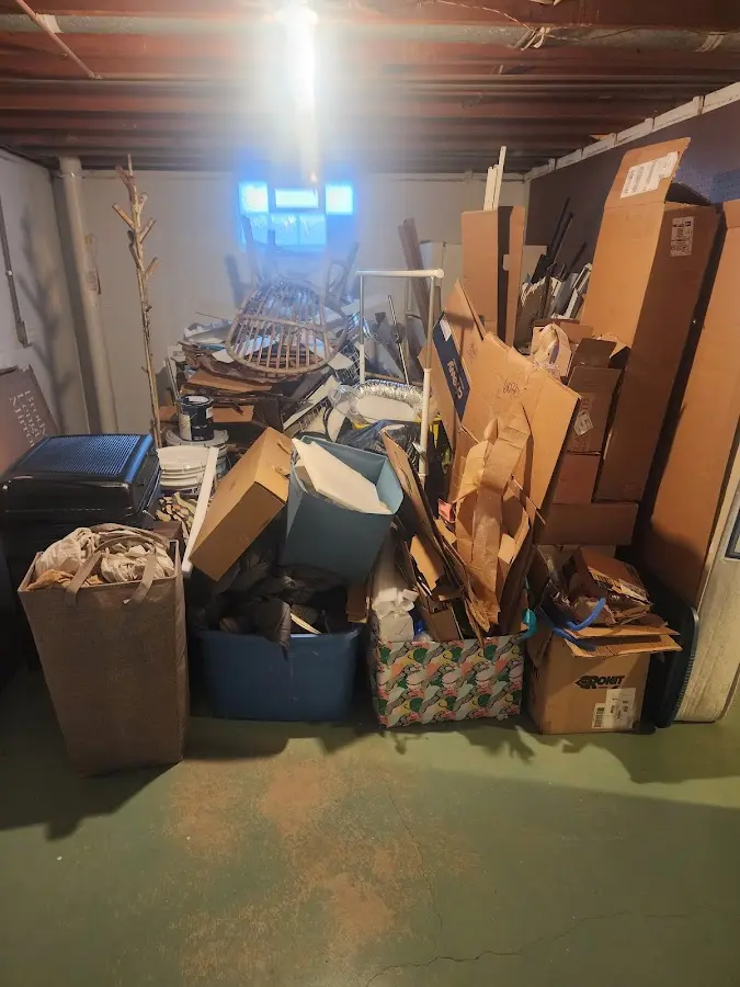 Roll-off dumpster container at job site for 20 Yard Dumpster Rental in Fort Atkinson